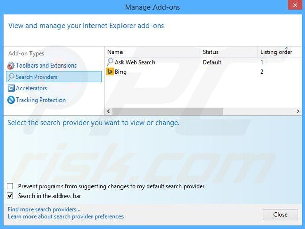 Removing WeatherBlink from Internet Explorer default search engine