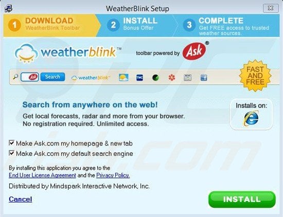 WeatherBlink toolbar installer