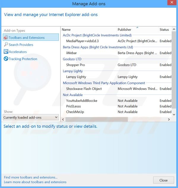 Removing www-searches.com related Internet Explorer extensions