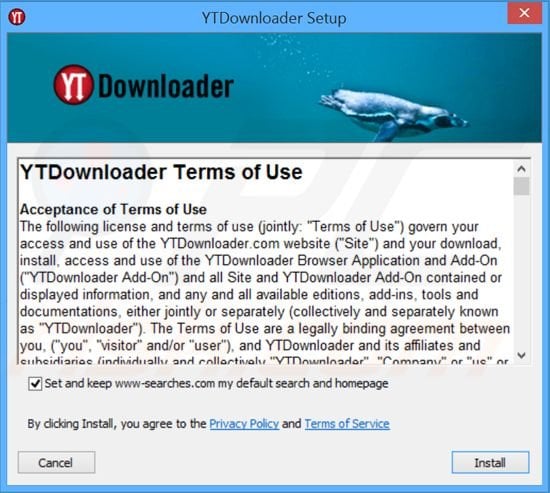 Deceitful installer used in www-search.com distribution