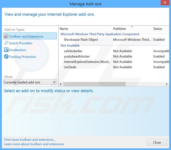 Removing ConvertAd ads from Internet Explorer step 2