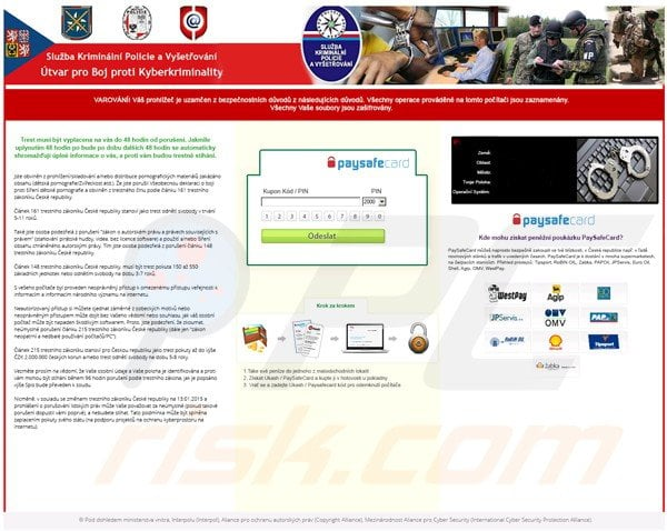 czech Služba Kriminální Policie ransomware virus reveton 2015
