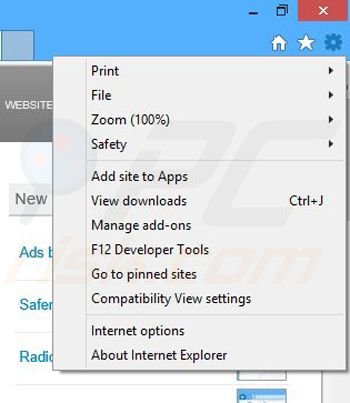 Removing FindingDiscounts ads from Internet Explorer step 1