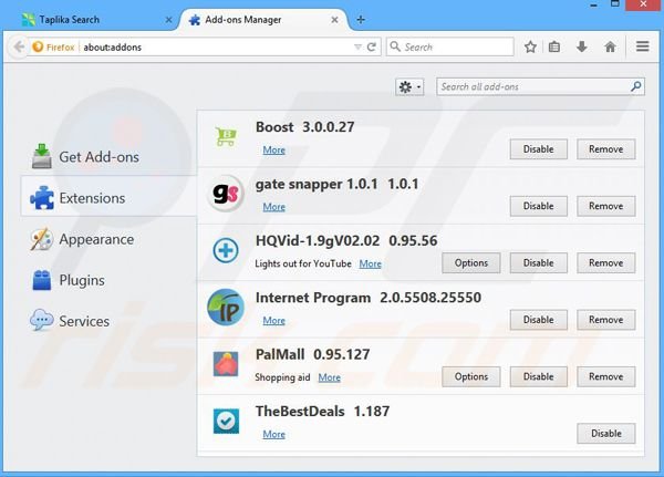 Removing FlashBeat ads from Mozilla Firefox step 2