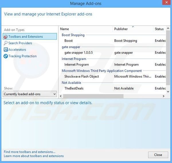 Removing FlashBeat ads from Internet Explorer step 2