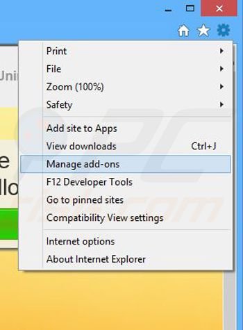 Removing Follow Rules ads from Internet Explorer step 1