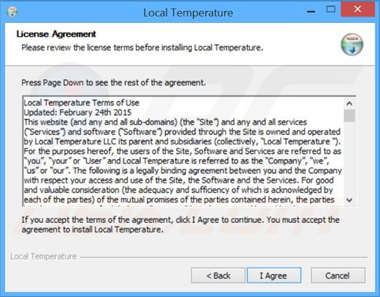 Local Temperature installer setup