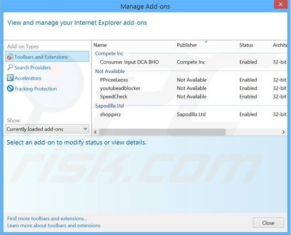 Removing MobilePCStarterKit ads from Internet Explorer step 2