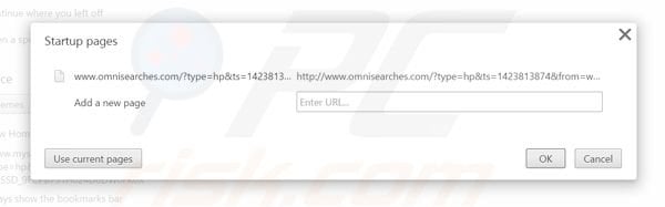 Removing omniboxes.com from Google Chrome homepage
