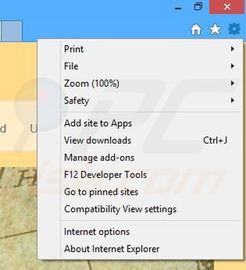 Removing Positive Finds ads from Internet Explorer step 1