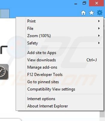 Removing SearchBetter ads from Internet Explorer step 1