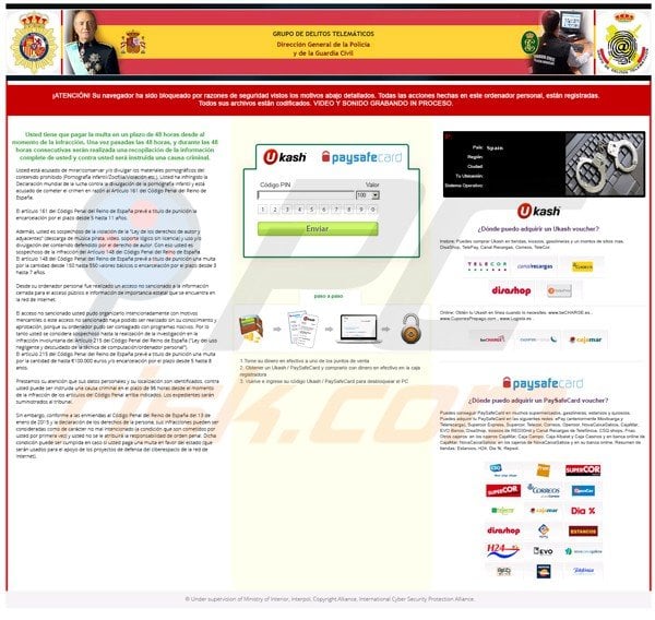 spain Grupo de Delitos Telemáticos ransomware virus reveton 2015