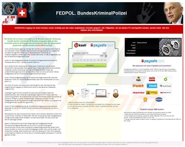 switzerland FEDPOL. BundesKriminalPolizei ransomware virus reveton 2015