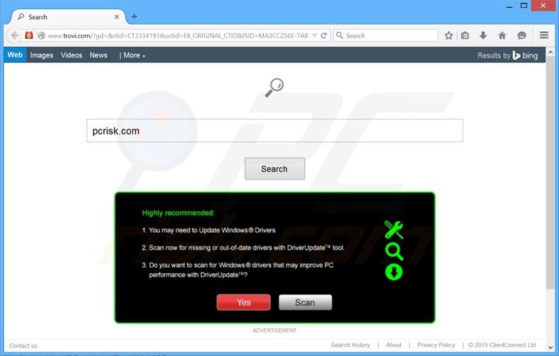 trovi.com browser hijacker