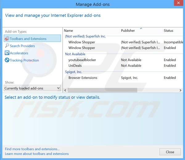 Removing VisualDiscovery ads from Internet Explorer step 2