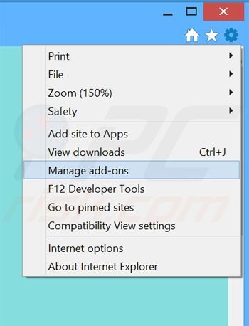 Removing Web Zoom ads from Internet Explorer step 1