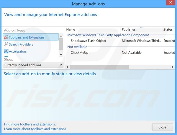 Removing Web Zoom ads from Internet Explorer step 2