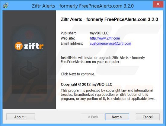 Ziftr adware installer