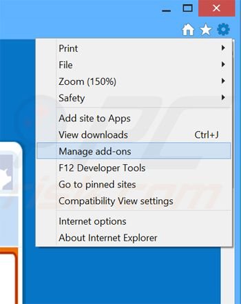 Removing BeFrugal ads from Internet Explorer step 1