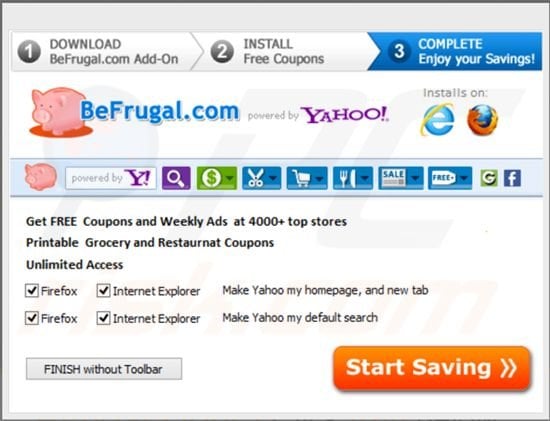 BeFrugal adware installer