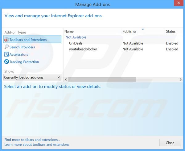 Removing websearch.coolsearches.info related Internet Explorer extensions