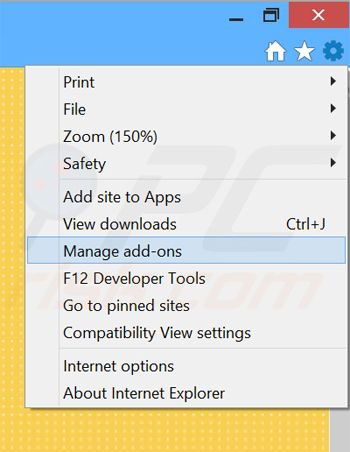 Removing CPU Miner ads from Internet Explorer step 1