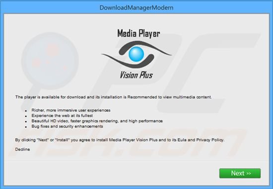 Dynamic Updater adware installer