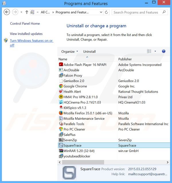 Express Find adware uninstall via Control Panel