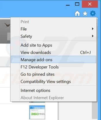 Removing Find Ultra Premium Merchants ads from Internet Explorer step 1