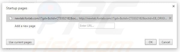 Removing search.foxtab.com from Google Chrome homepage