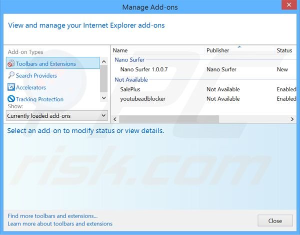 Removing Fruit Basket ads from Internet Explorer step 2