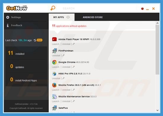GetNow adware application