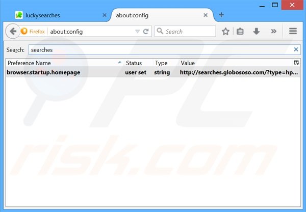 Removing searches.globososo.com from Mozilla Firefox default search engine