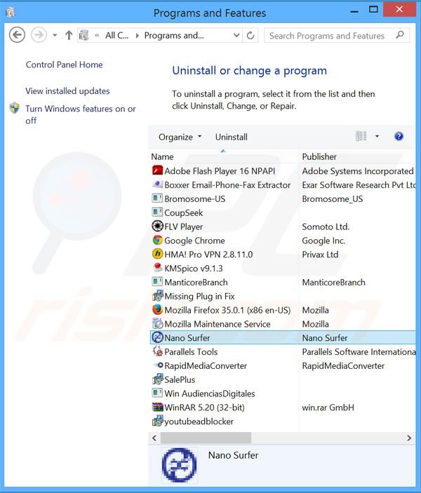 goinggo adware uninstall via Control Panel