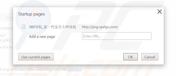 Removing hao.360.cn from Google Chrome homepage