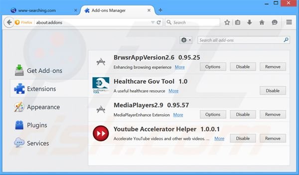 Removing i-search.us.com related Mozilla Firefox extensions