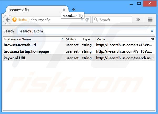 Removing i-search.us.com from Mozilla Firefox default search engine