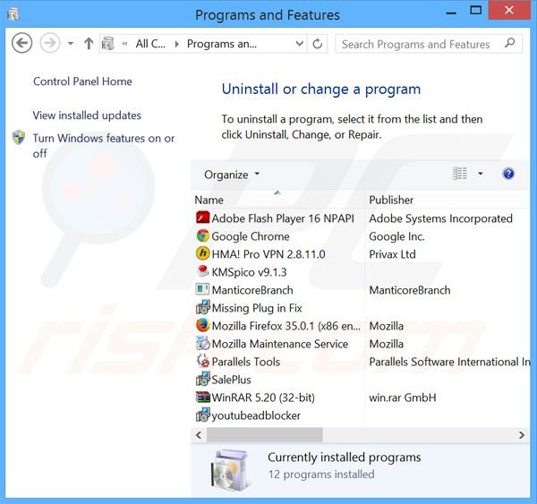 Key Coupons adware uninstall via Control Panel