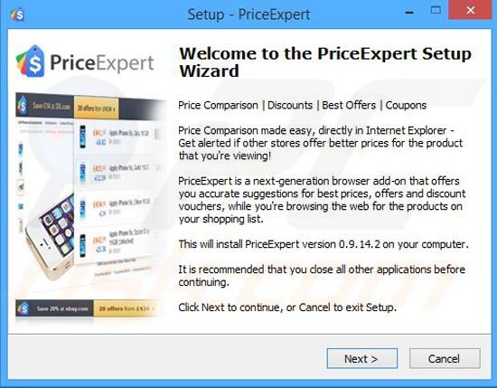 Price Expert adware installer