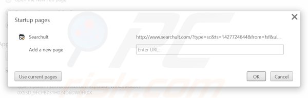 Removing searchult.com from Google Chrome homepage