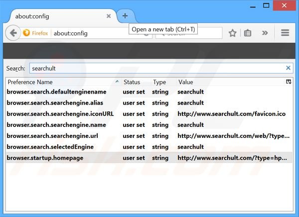 Removing searchult.com from Mozilla Firefox default search engine