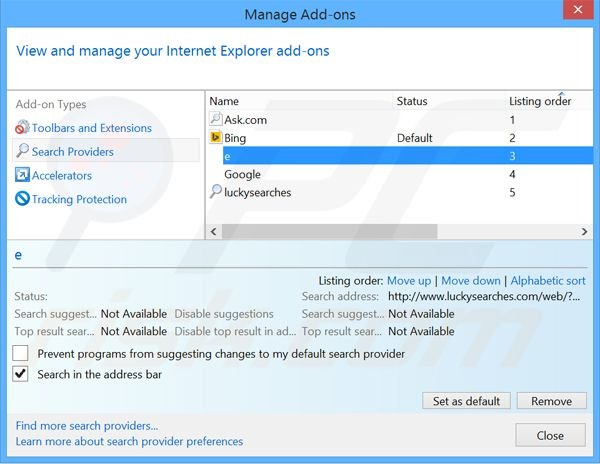 Removing searchult.com from Internet Explorer default search engine