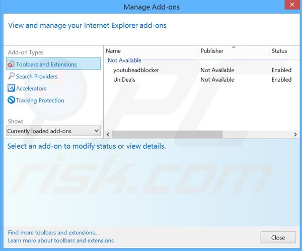 Removing Speed Browser ads from Internet Explorer step 2
