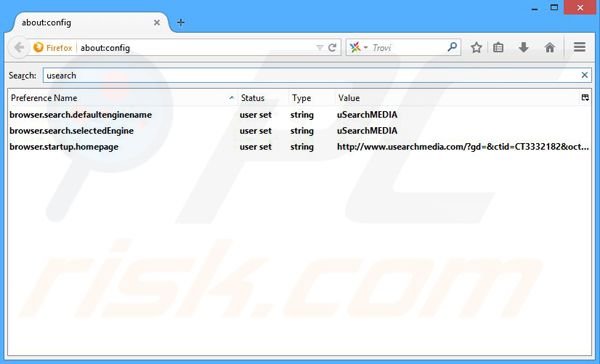 Removing usearchmedia.com from Mozilla Firefox default search engine