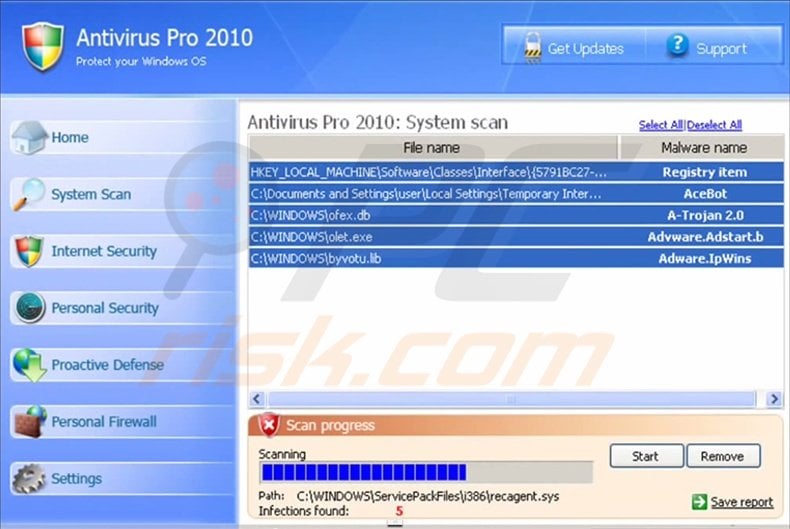 block antivirus pro player 2010