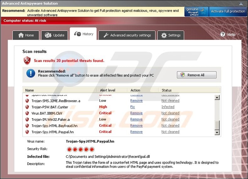Advanced Antispyware Solution rogue program