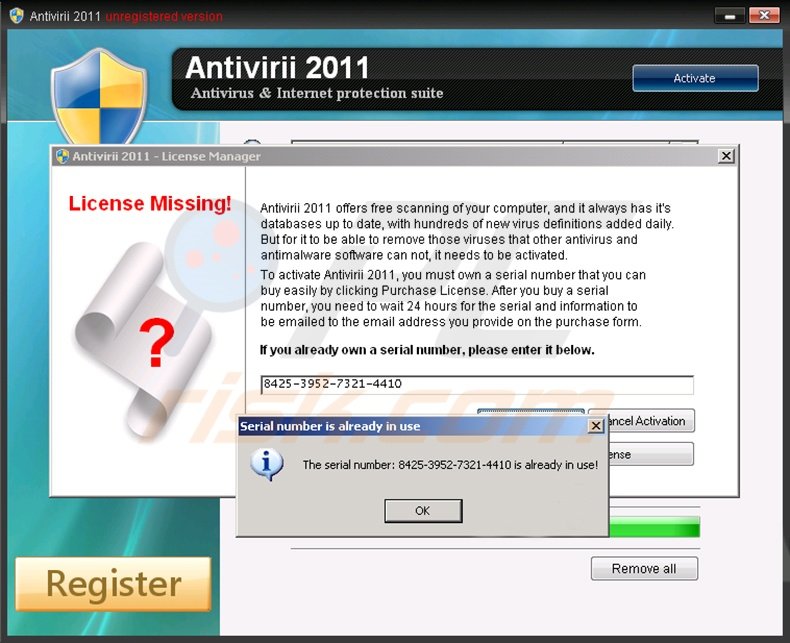 Antivirii 2011 fake antivirus program