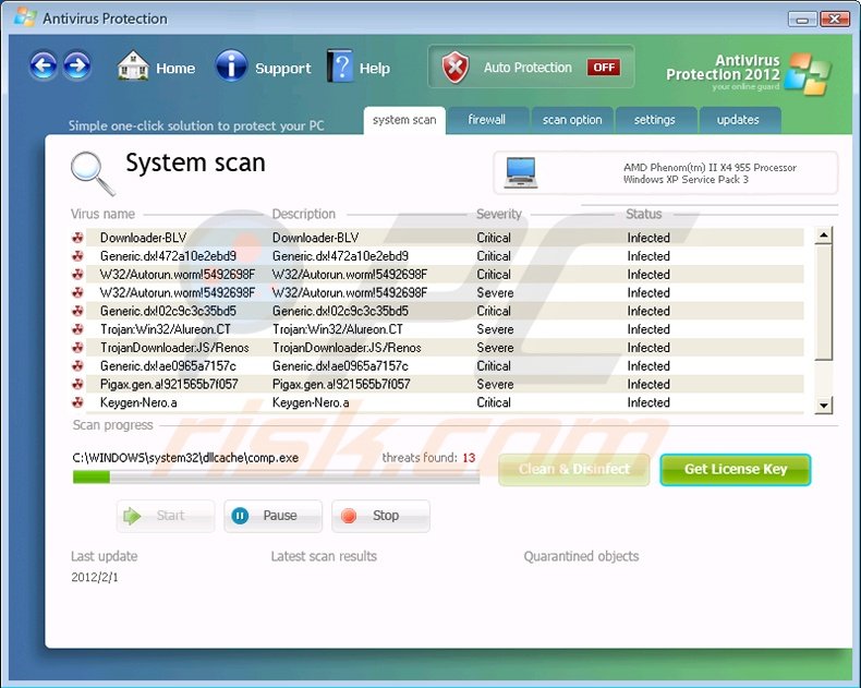 Antivirus Protection 2012 fake antivirus program