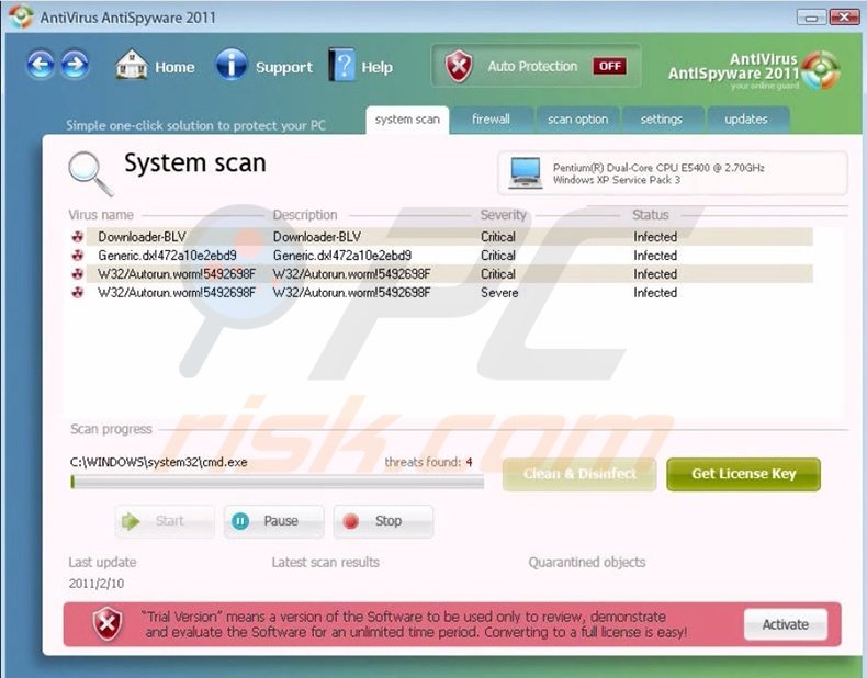 remove antivirus antispyware 2011 for free