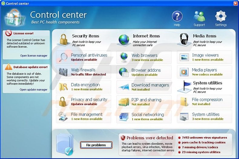 Control Commander fake antivirus program